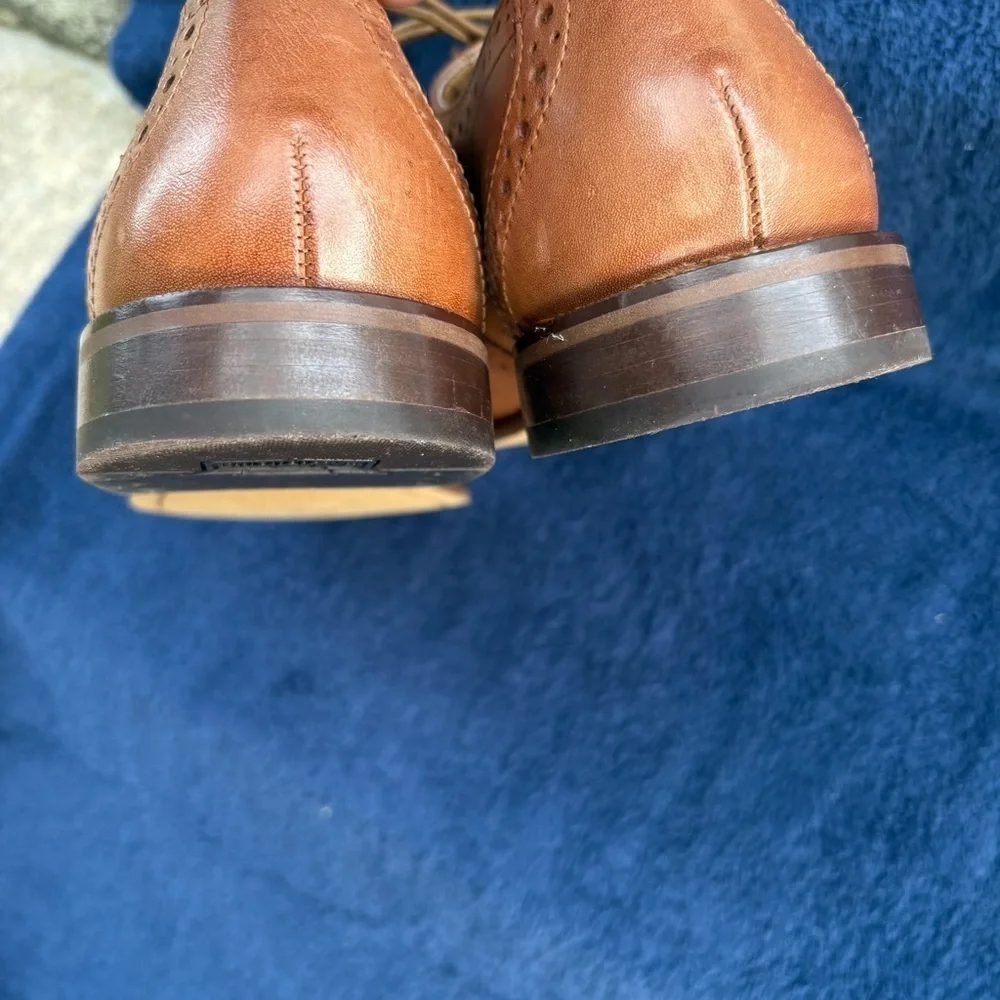FLORSHEIM Men's Montinaro Wingtip Oxford Dress Shoes Brown Leather 8.5 D - Exc!!